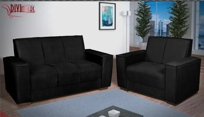 Conj Estofado Italia 2x3Lgs Veludo Suede  - Frete Grátis - Receba Hoje