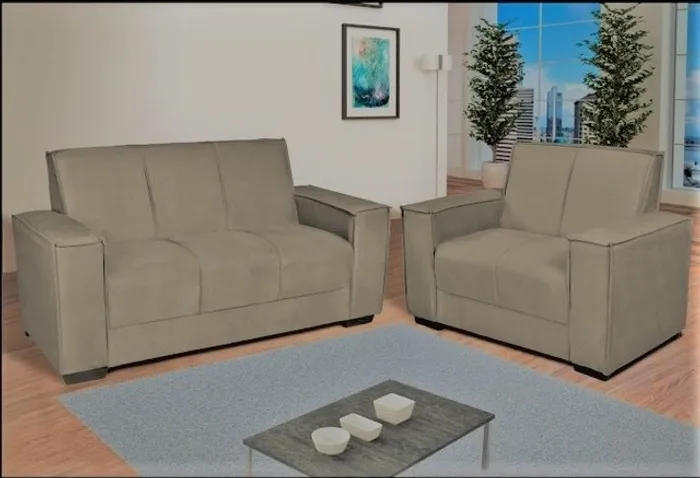Conj Estofado Italia 2x3Lgs Veludo Suede Cappuc - Frete Grátis - Receba Hoje