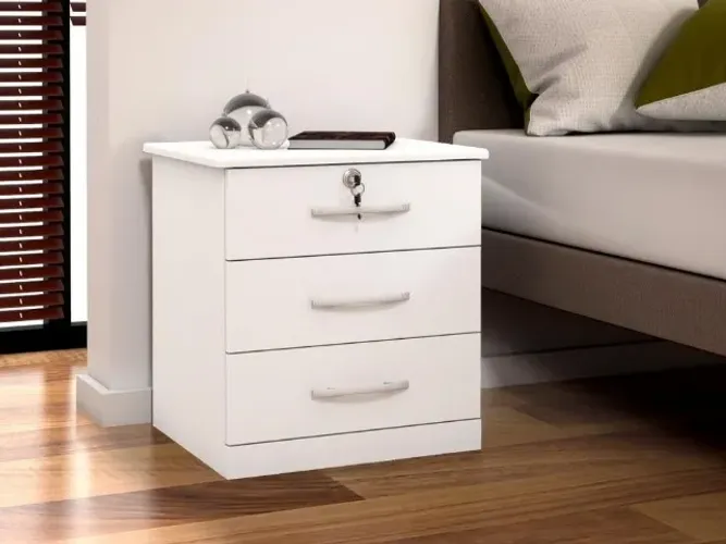 Mesa de cabeceira 3G Branco Até 12x - Frete Grátis