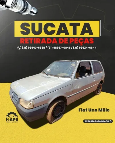 Sucata Fiat Uno Mille 2 Portas 2005 Para Retirada De Peças