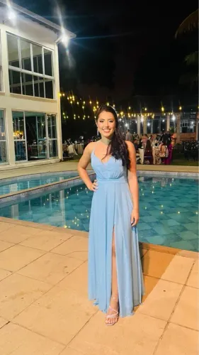 Vestido Azul serenity Longo para Festa