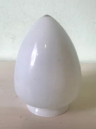 Globo De Vidro Pera Boca 10cm Leitoso