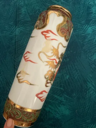 Vaso Decorativo Chinês com Dragão