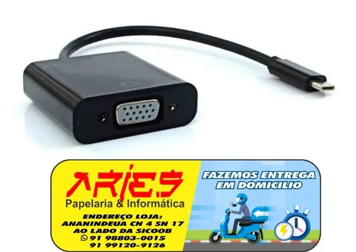 adaptador usb tipo c x vga pluscable adp-302bk