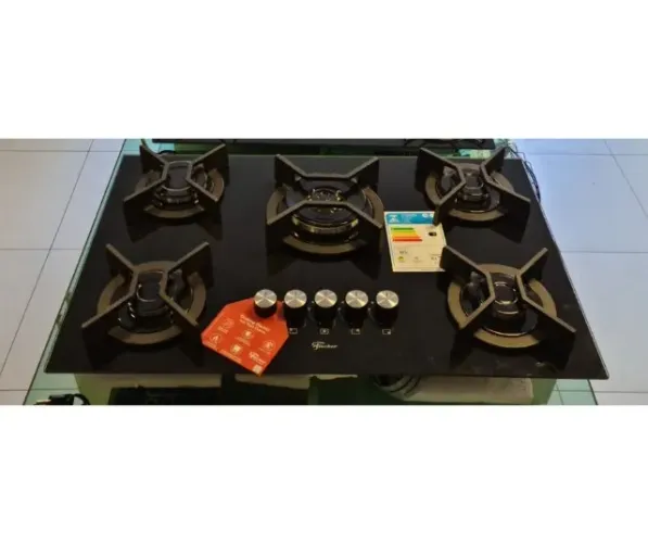 Cooktop Fischer Infinity 5 Bocas preto Bivolts.