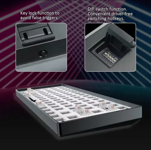 Kit Teclado Mecânico ZUOYA Tester84 Hot Swap RGB Backlight Gaming
