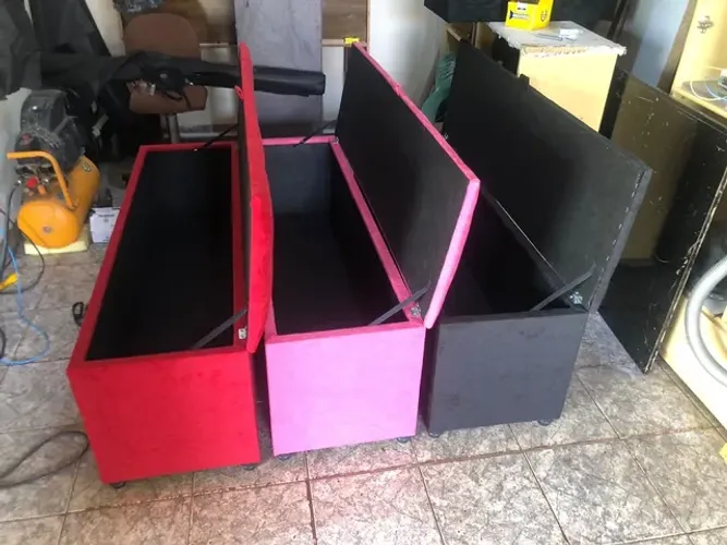 Baú recamier pé de cama guardar brinquedo