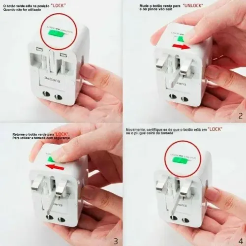 Tomada universal adaptador Europa Viagem SHIN Y MAX