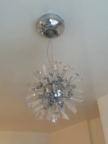 Lustre Estilo Sputnik com Cristais Lapidados - Peça Exclusiva de Design Retrô-Contemporâne