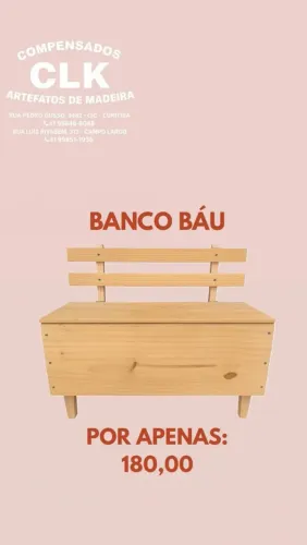 Banco Baú de Madeira Compensado