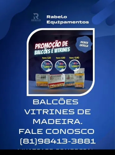 Balcão Expositor Vitrine Seca de madeira em até 10x sem juros no cartão 