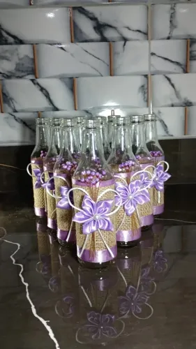 Kit com 10 garrafas decoradas. Decoração| Centro de mesa| Prenda| Lembrancinha| Casamento