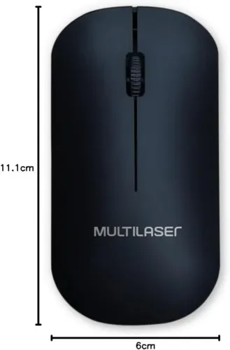 Mouse Sem Fio Slim Box Conexão Usb 1200dpi 3 Botões Preto Multi - MO307