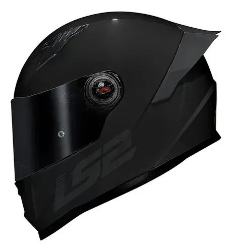 Capacete Ls2 Ff358 S Classic Preto Brilhante Com Spoiler