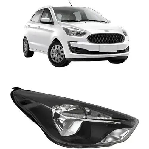 farol lado esquerdo ford ka 2019 a 2021 máscara negra original 