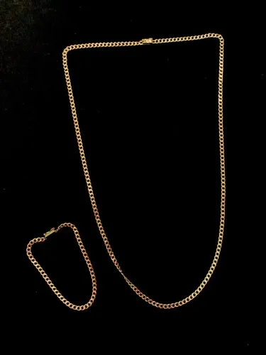Corrente e pulseira conjunto moeda antiga