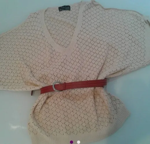Blusa manga vazada, feminino bege