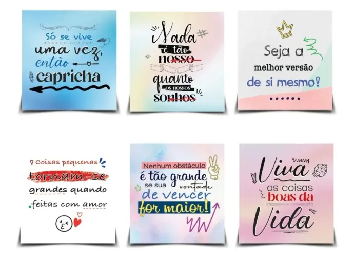 Kit 120 Cartão Motivacional Grande Modelos Frases Variados
