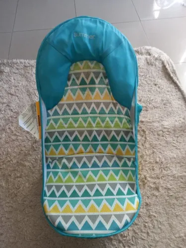 cadeira p/ banho portátil summer infant p/ praia piscina banheira azul