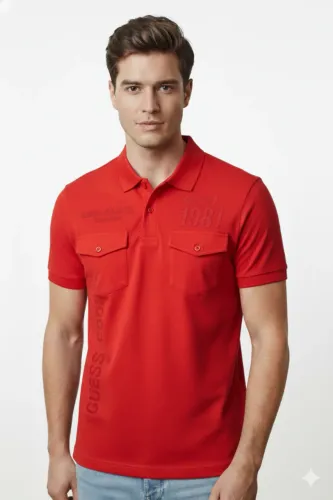 Camisa Polo Guess Vermelha M | Original NY | 2 Bolsos | Perfeito Estado