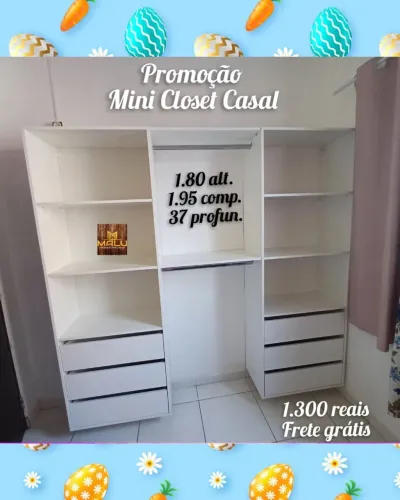 Mini Closet Casal Branco - Frete Grátis