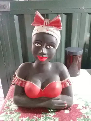 boneca namoradeira decoração em gesso grande 40 cm