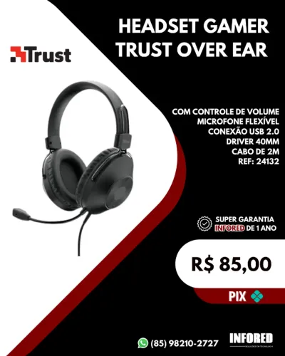 Headset gamer Trust Over ear 24132