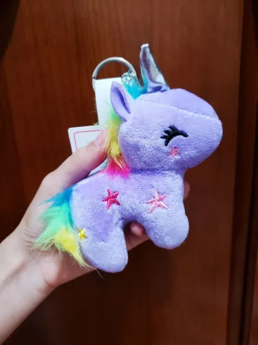 Chaveiro Unicórnio de Pelúcia Colorido