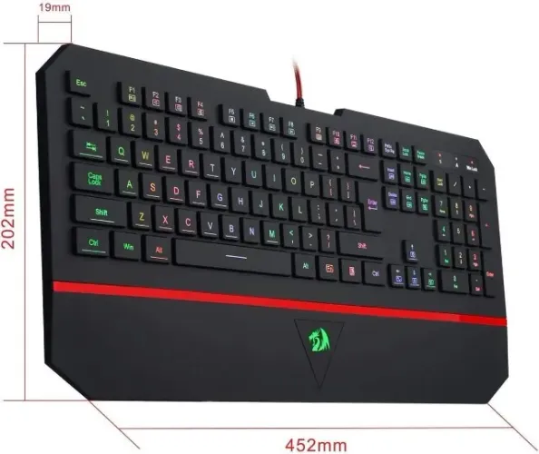 Teclado Gamer Membrana Redragon Karura 2 RGB ABNT2 Preto - K502RGB