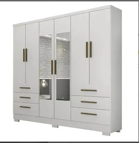 Guarda Roupa Encanto 6Pts 3Gvs Novo Horizonte Branco - Entrega Rápida!