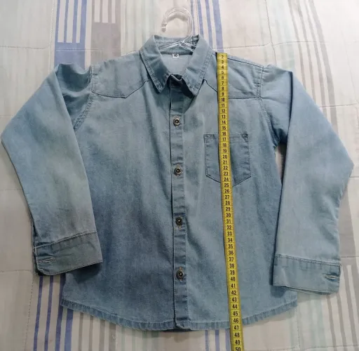 Camisa Jeans Infantil - Tamanho 10