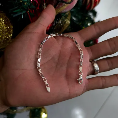 Pulseira de prata 925 tijolinho reforçada, garantia eterna, visite nossa loja @f.s.joias