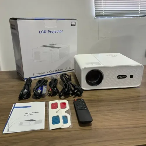 Projetor Wzatco C5A 6000 Lumens Com Android Espelhamento Bluetooth USB HDMI VGA AV