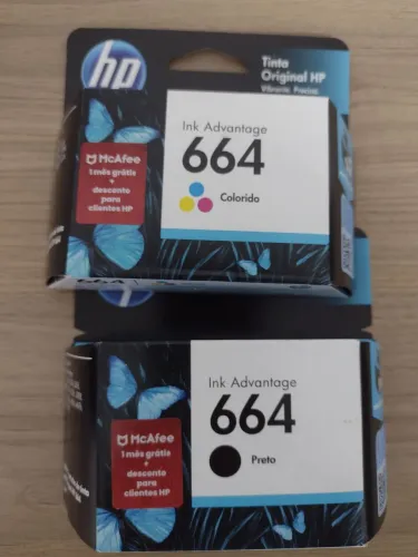 Cartuchos de tinta HP 664 Colorido e Preto