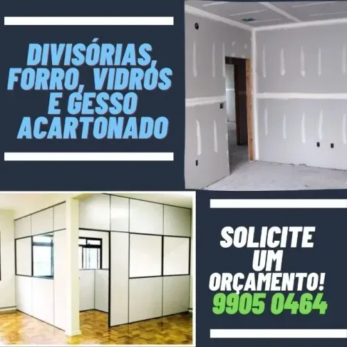 Soluções em Divisorias, Gesso Acartonado, Forros e Vidros