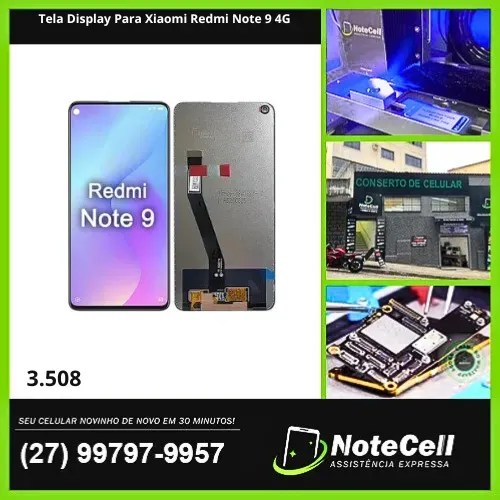 Tela Display Para Xiaomi Redmi Note 9 4G- Instalação Expressa Em 30 Minutos!