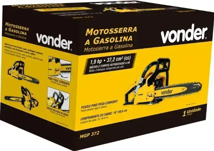 Motosserra a gasolina, 37,2 cm³ (cc), MGP 372 VONDER