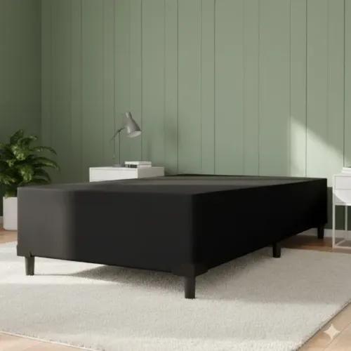 Base Box Solteiro Suede Preto (a pronta entrega)