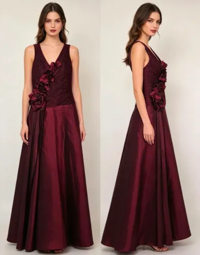 Vestido de Festa Cor Vinho 