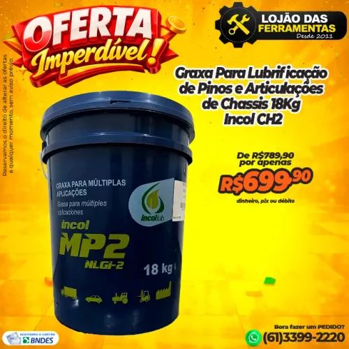 Graxa Para Lubrificação de Pinos e Articulações de Chassis 18Kg Incol CH2