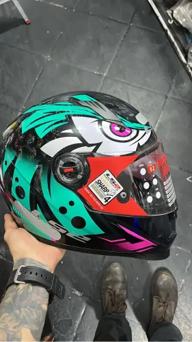 Capacete Tribal Novo Na Caixa - Cores Fúcsia e Green (Vários Tamanhos)