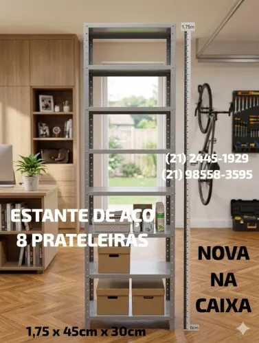 Estante de Aço 8 Prateleiras para Organizar tudo