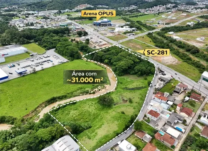 Terreno urbano estratégico com 31.752 m² no Sertão do Maruim - São José/SC | Eixo SC-281