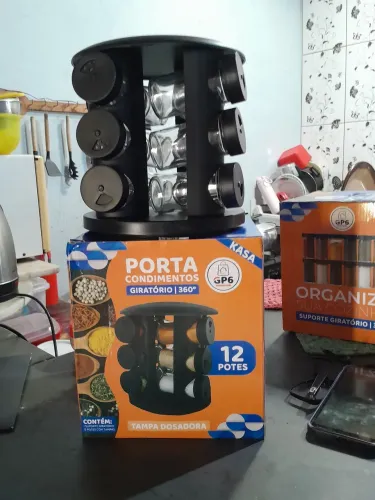 Porta condimentos giratório 360° 12 potes 