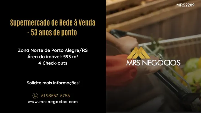 Supermercado de Rede à Venda - 53 anos de ponto - 474m² -Zona Norte Porto Alegre