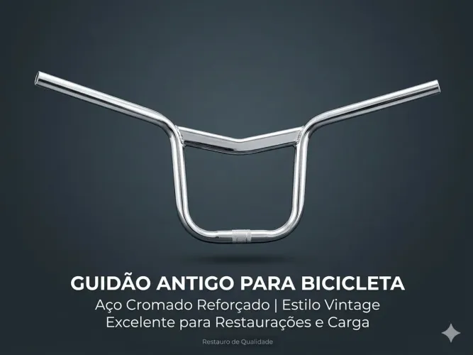 Guidão Antigo Com Travessa Para Bicicleta e Moto Monark E Barra Forte