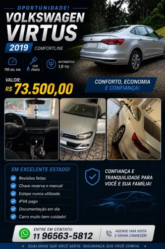 Volkswagen Virtus Comfort. 200 TSI 1.0 Flex 12V AUT 2019