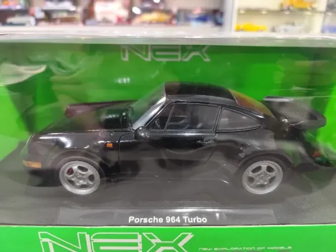 Miniatura Porsche 964 Turbo 1:18 Welly NEX Models - Preto