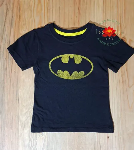 Camiseta Preta Importada Batman Tam.4T