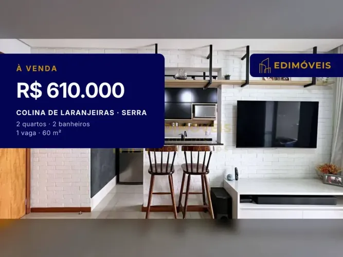 Colina de Laranjeiras: Apartamento 2 quartos com varanda gourmet e segurança.